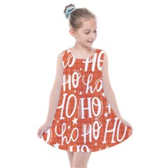 Ho Ho Ho Lettering Seamless Pattern Santa Claus Laugh Kids  Summer Dress by Vaneshart