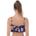 Colorful Funny Christmas Pattern Merry Xmas Frill Bikini Top View2