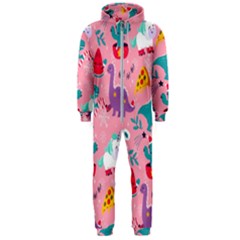 Colorful Funny Christmas Pattern Ho Ho Ho Hooded Jumpsuit (men) 