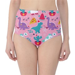 Colorful Funny Christmas Pattern Ho Ho Ho Classic High-waist Bikini Bottoms by Vaneshart