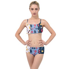 Christmas Pattern Collection Flat Design Layered Top Bikini Set by Vaneshart