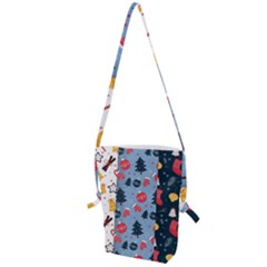 Christmas Pattern Collection Flat Design Folding Shoulder Bag by Vaneshart