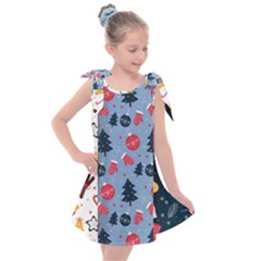 Christmas Pattern Collection Flat Design Kids  Tie Up Tunic Dress