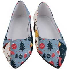 Christmas Pattern Collection Flat Design Women s Block Heels 