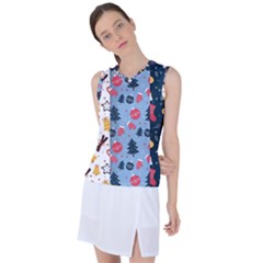 Christmas Pattern Collection Flat Design Women s Sleeveless Sports Top