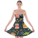 Colorful Funny Christmas Pattern Merry Christmas Xmas Strapless Bra Top Dress View1