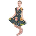 Colorful Funny Christmas Pattern Merry Christmas Xmas Kids  Short Sleeve Dress View1