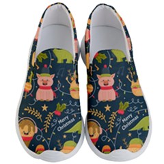 Colorful Funny Christmas Pattern Merry Christmas Xmas Men s Lightweight Slip Ons by Vaneshart