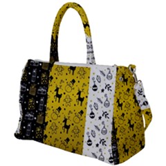 Black Golden Christmas Pattern Collection Duffel Travel Bag by Vaneshart