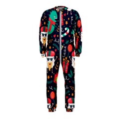 Colorful Funny Christmas Pattern Cute Cartoon Onepiece Jumpsuit (kids) by Vaneshart