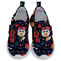 Colorful Funny Christmas Pattern Cute Cartoon Kids  Velcro No Lace Shoes by Vaneshart