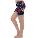 Colorful Funny Christmas Pattern Cute Cartoon Lightweight Velour Yoga Shorts View2