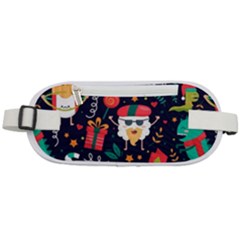 Colorful Funny Christmas Pattern Cute Cartoon Rounded Waist Pouch