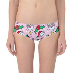 Colorful Funny Christmas Pattern Santa Claus Classic Bikini Bottoms by Vaneshart