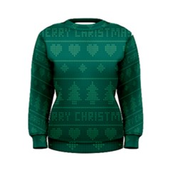 Beautiful Knitted Christmas Pattern Green Women s Sweatshirt by Vaneshart