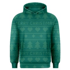 Beautiful Knitted Christmas Pattern Green Men s Overhead Hoodie by Vaneshart