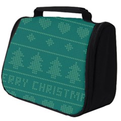 Beautiful Knitted Christmas Pattern Green Full Print Travel Pouch (big) by Vaneshart