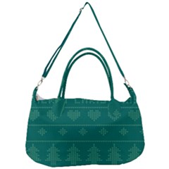 Beautiful Knitted Christmas Pattern Green Removal Strap Handbag by Vaneshart