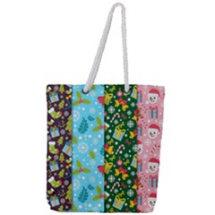 Flat Design Christmas Pattern Collection Full Print Rope Handle Tote (large) by Vaneshart