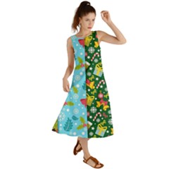 Flat Design Christmas Pattern Collection Summer Maxi Dress by Vaneshart