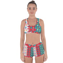 Funny Christmas Pattern Hohoho Racerback Boyleg Bikini Set by Vaneshart