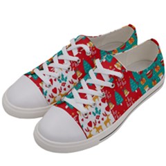 Funny Christmas Pattern Hohoho Women s Low Top Canvas Sneakers by Vaneshart