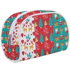 Funny Christmas Pattern Hohoho Makeup Case (large) by Vaneshart