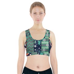 Flat Design Christmas Pattern Set Sports Bra With Pocket by Vaneshart