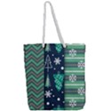 Flat Design Christmas Pattern Set Full Print Rope Handle Tote (Large) View2