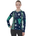 Flat Design Christmas Pattern Set Women s Pique Long Sleeve Tee View1