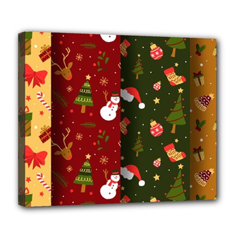 Hand Drawn Christmas Pattern Collection Deluxe Canvas 24  X 20  (stretched) by Vaneshart