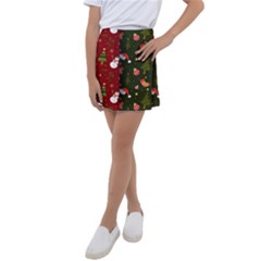 Hand Drawn Christmas Pattern Collection Kids  Tennis Skirt by Vaneshart