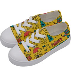 Colorful Funny Christmas Pattern Cool Ho Ho Ho Lol Kids  Low Top Canvas Sneakers