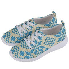 Beautiful Knitted Christmas Pattern Blue White Women s Lightweight Sports Shoes by Vaneshart