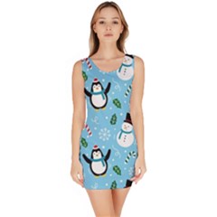 Colorful Funny Christmas Pattern Cartoon Bodycon Dress by Vaneshart