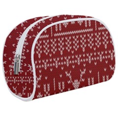 Beautiful Knitted Christmas Pattern Red Makeup Case (medium) by Vaneshart