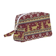 Beautiful Knitted Christmas Pattern Xmas Wristlet Pouch Bag (medium)