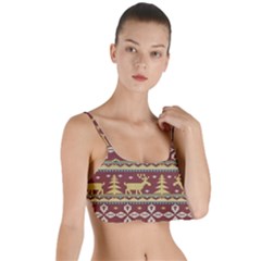 Beautiful Knitted Christmas Pattern Xmas Layered Top Bikini Top  by Vaneshart