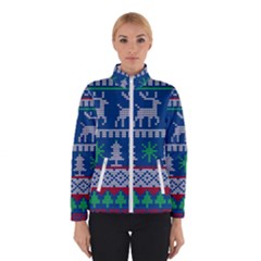 Knitted Christmas Pattern Winter Jacket by Vaneshart