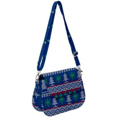 Knitted Christmas Pattern Saddle Handbag