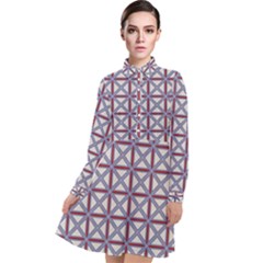 Df Donos Grid Long Sleeve Chiffon Shirt Dress by deformigo