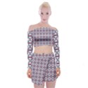 DF Donos Grid Off Shoulder Top with Mini Skirt Set View1