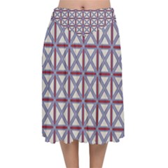 Df Donos Grid Velvet Flared Midi Skirt by deformigo