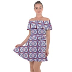 Df Donos Grid Off Shoulder Velour Dress by deformigo