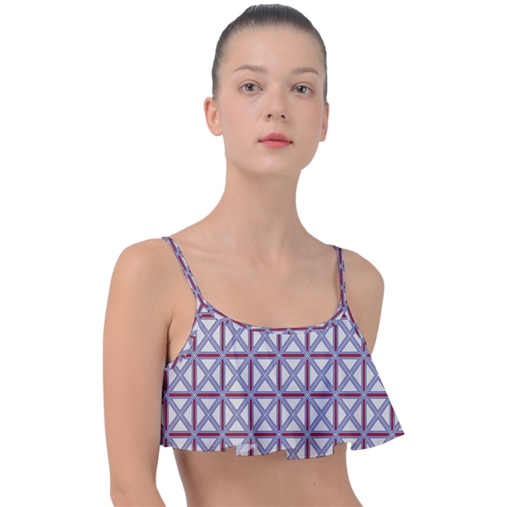 DF Donos Grid Frill Bikini Top