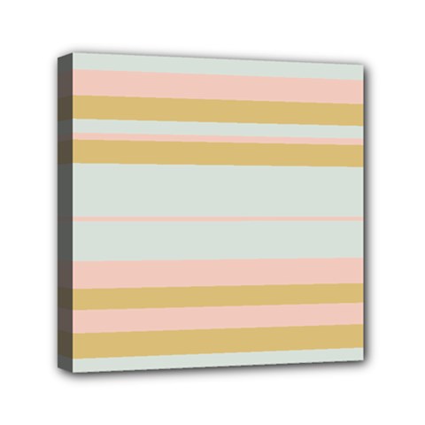 Bandes Rose/doré/vert Mini Canvas 6  X 6  (stretched) by kcreatif