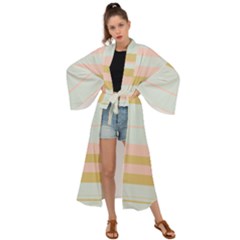 Bandes Rose/doré/vert Maxi Kimono