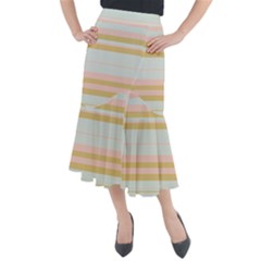 Bandes Rose/doré/vert Midi Mermaid Skirt