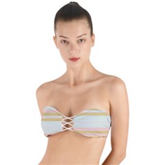 Bandes Rose/doré/vert Twist Bandeau Bikini Top