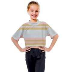 Bandes Rose/doré/vert Kids Mock Neck Tee